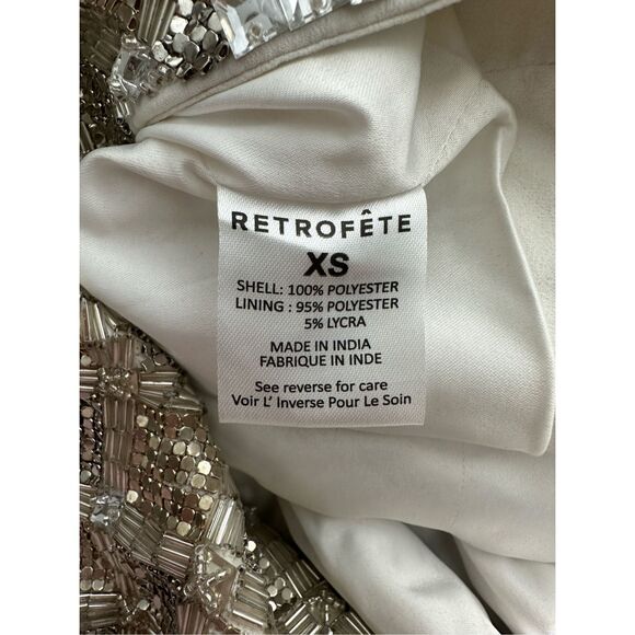 NWT Retrofete New York Strapless Heather Sequin Mini Dress Silver & Gold XS $940 - Picture 12 of 14